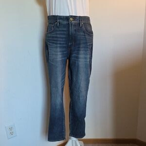 White House Black Market Straight Crop Blue Jeans